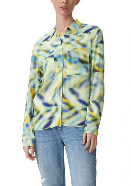 comma CI Viscose blouse with an all-over print   - blue (50C5)