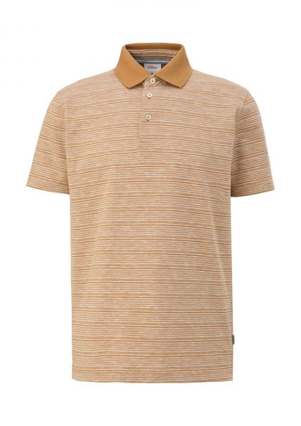 s.Oliver Red Label Polo shirt with stripe pattern - brown (84G5)