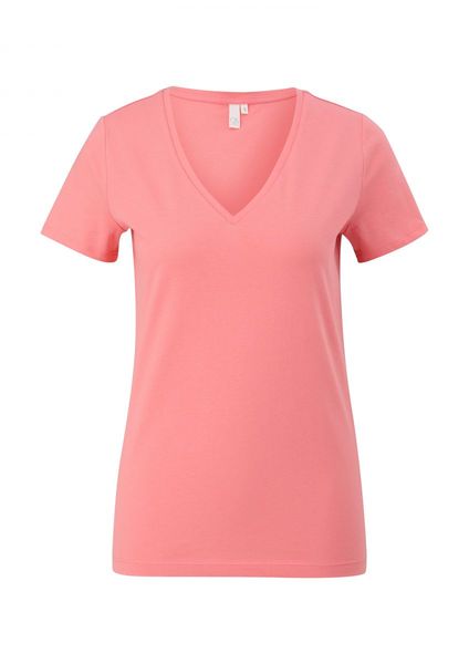 Q/S designed by Jersey v-neck shirt - pink (4281)