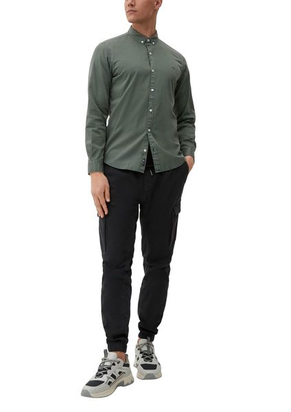 Q/S designed by Slim fit: shirt with a rounded hem - green (7816)