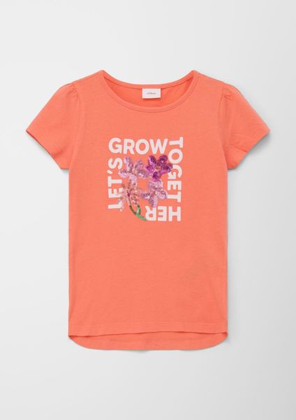 s.Oliver Red Label T-shirt with statement print - orange (2034)