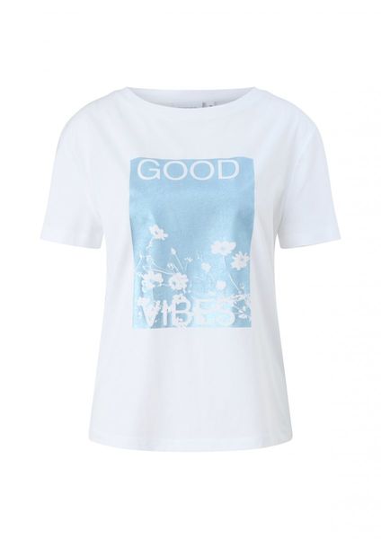 comma T-Shirt mit Stickerei   - weiß (01D7)