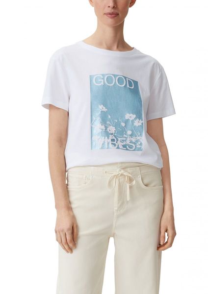 comma Embroidered T-shirt  - white (01D7)