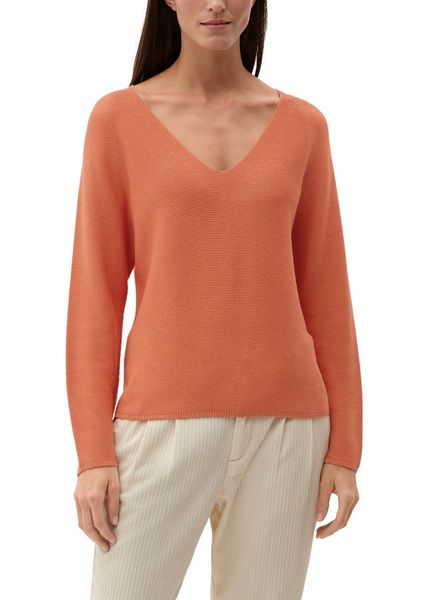 s.Oliver Red Label Pull en tricot avec col en V  - orange (2711)