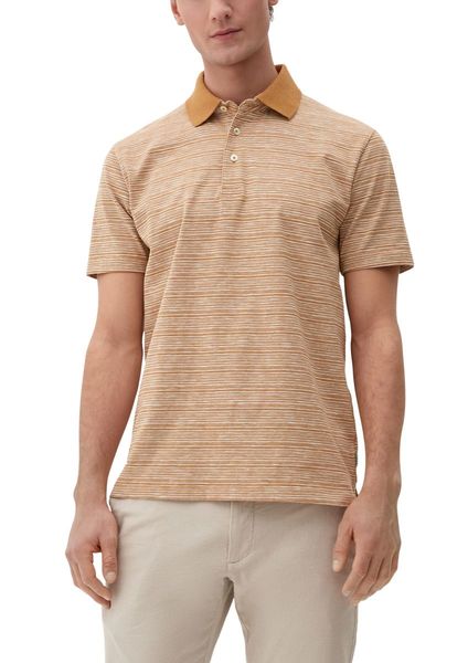 s.Oliver Red Label Polo-Shirt mit Streifenmuster - braun (84G5)