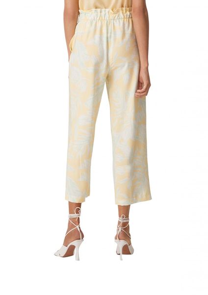 comma Loose: trousers with an all-over print - yellow (11C4)