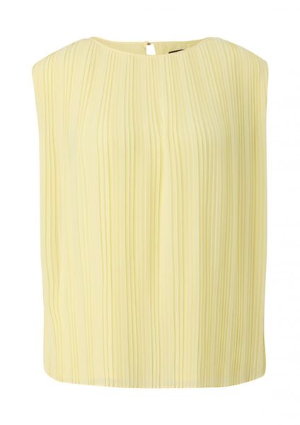 comma Chiffon blouse with pleats - yellow (1130)