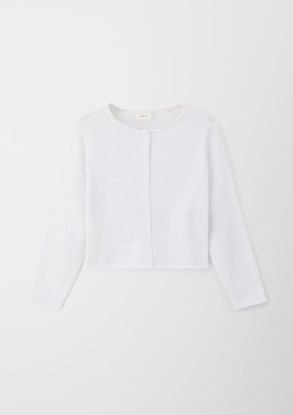 s.Oliver Red Label Cardigan with rolled hem  - white (0100)