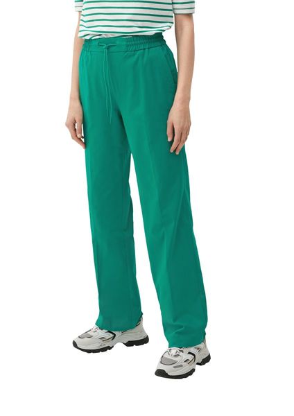 s.Oliver Red Label Loose: trousers with an elastic waistband - green (7646)
