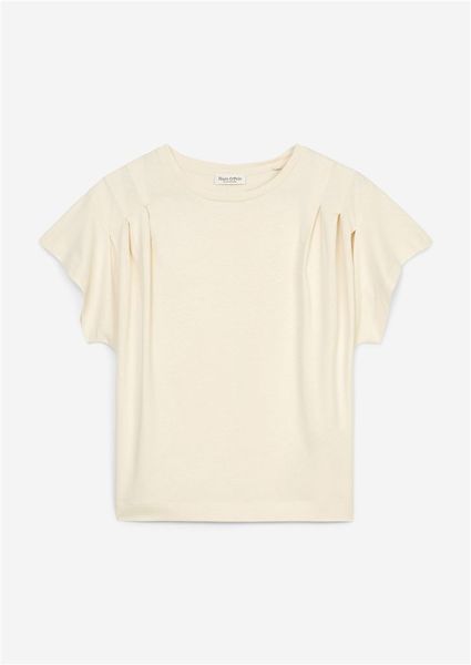 Marc O'Polo T-shirt with pleat detail on the shoulder - beige (159)