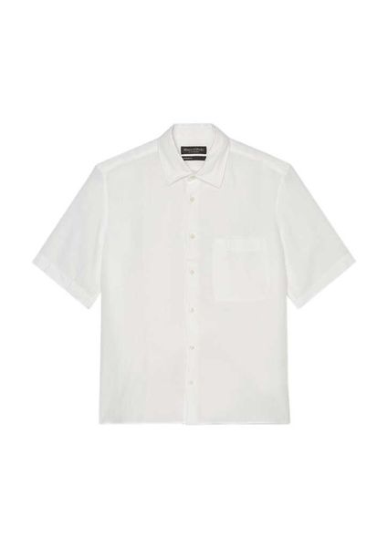 Marc O'Polo Chemise en lin à manches courtes - blanc (100)