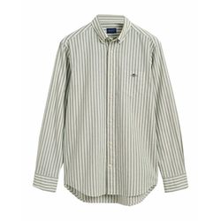 Gant Regular fit cotton linen shirt with stripes - green (362)
