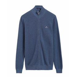 Gant Cardigan à demi-zip en coton piqué - bleu (906)