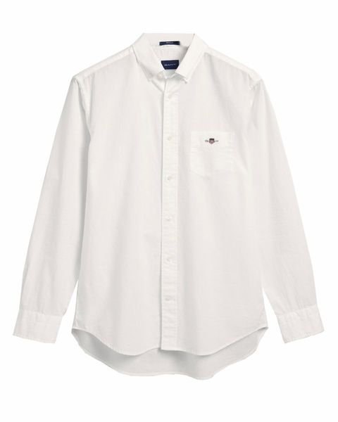Gant Regular Fit : Baumwoll-Leinen Hemd - weiß (110)