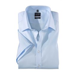 Olymp Body fit: short sleeve shirt - blue (11)