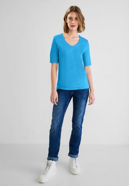 Street One T-Shirt in Unifarbe - blau (14510)