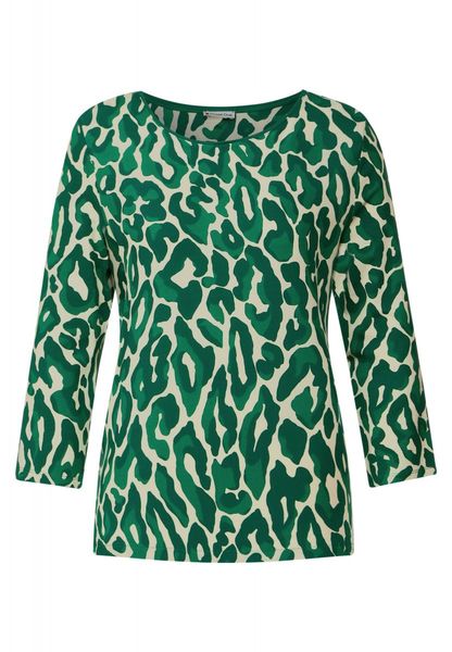 Street One T-shirt avec imprimé léopard - vert (34650)