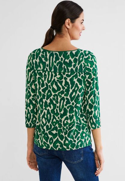 Street One T-shirt avec imprimé léopard - vert (34650)