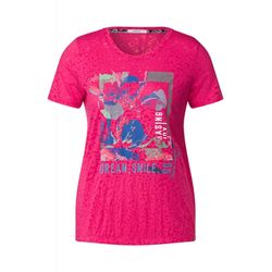 Cecil T-shirt with burnout look - pink (34768)