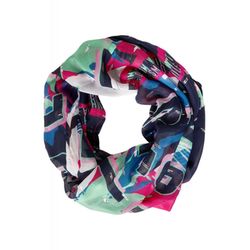Cecil Loop scarf with foil print - blue (30128)