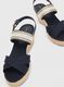 Tommy Hilfiger Sandal with medium high wedge heel - blue/beige (DW6)