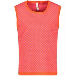 Gerry Weber Edition Sleeveless jumper with a check pattern - pink/red/orange/purple (03065)