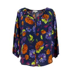Signe nature Blouse with floral pattern - purple (96)