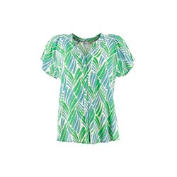Signe nature Printed blouse from natural material - green/blue (5)