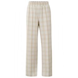Yaya Soft wide leg check trousers - beige (401051)