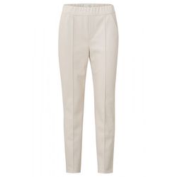 Yaya Faux leather trousers - beige (10103)
