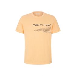 Tom Tailor T-shirt avec délavage et impression - orange (22225)