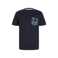 Tom Tailor T-shirt avec poche poitrine - bleu (10668)