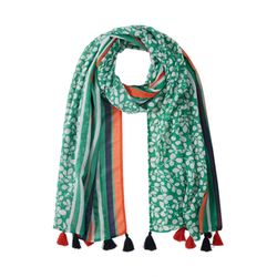 Tom Tailor Printmix scarf with tassels - green (31032)