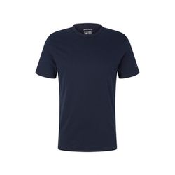 Tom Tailor Basic T-Shirt mit Logoprint - blau (10668)