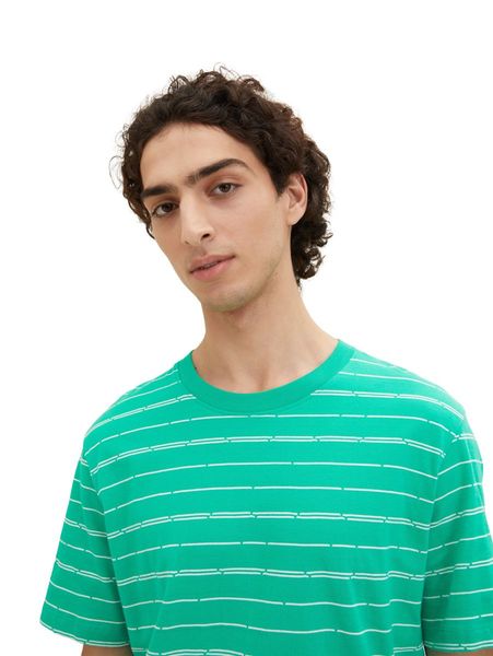 Tom Tailor Denim Gestreiftes T-Shirt - grün (31374)