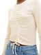 Tom Tailor Denim T-shirt with gathers - beige (10348)