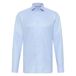 Eterna Textured cotton shirt slim fit - blue (14)