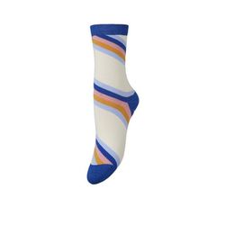 Beck Söndergaard Chaussettes - Oblique Striped sock - bleu/beige (613)