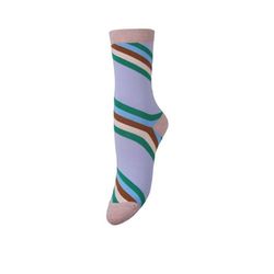Beck Söndergaard Socken - Oblique Striped sock - lila/grün (644)