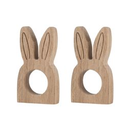 Räder Set de 2 lapins en bois (9x5x1,5cm) - brun (0)