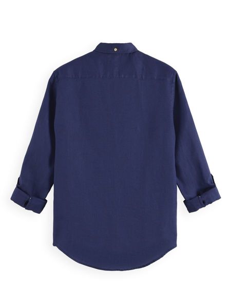 Scotch & Soda Leinenhemd mit verstellbaren Ärmeln - blau (1149)