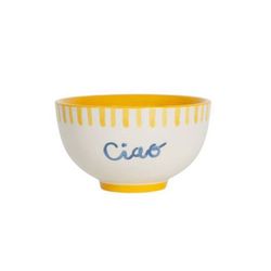 SEMA Design Stoneware bowl 30cl - white/yellow (2)