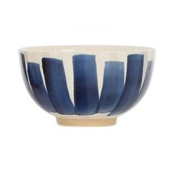 SEMA Design Bowl with striped pattern - blue/beige (2)