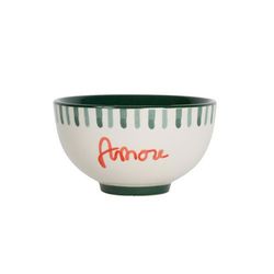 SEMA Design Stoneware bowl 30cl - white/green (3)