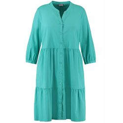 Samoon Sustainable cotton blend tiered dress - green (08740)