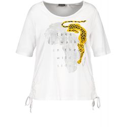 Samoon T-shirt with rope ruffles - white (09602)