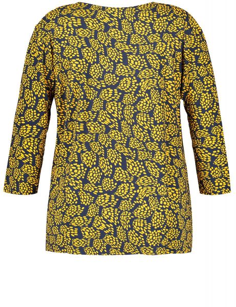 Samoon T-shirt à manches 3/4 avec imprimé allover - jaune (08722)