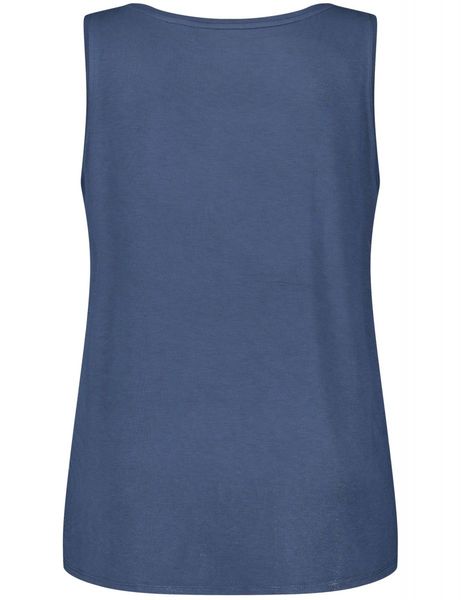 Samoon Basic top with side slits - blue (08720)
