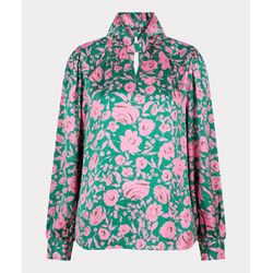 Esqualo Blouse with shimmering rose print - green (999)
