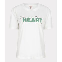 Esqualo T-shirt - Print Heart - blanc/vert (983)